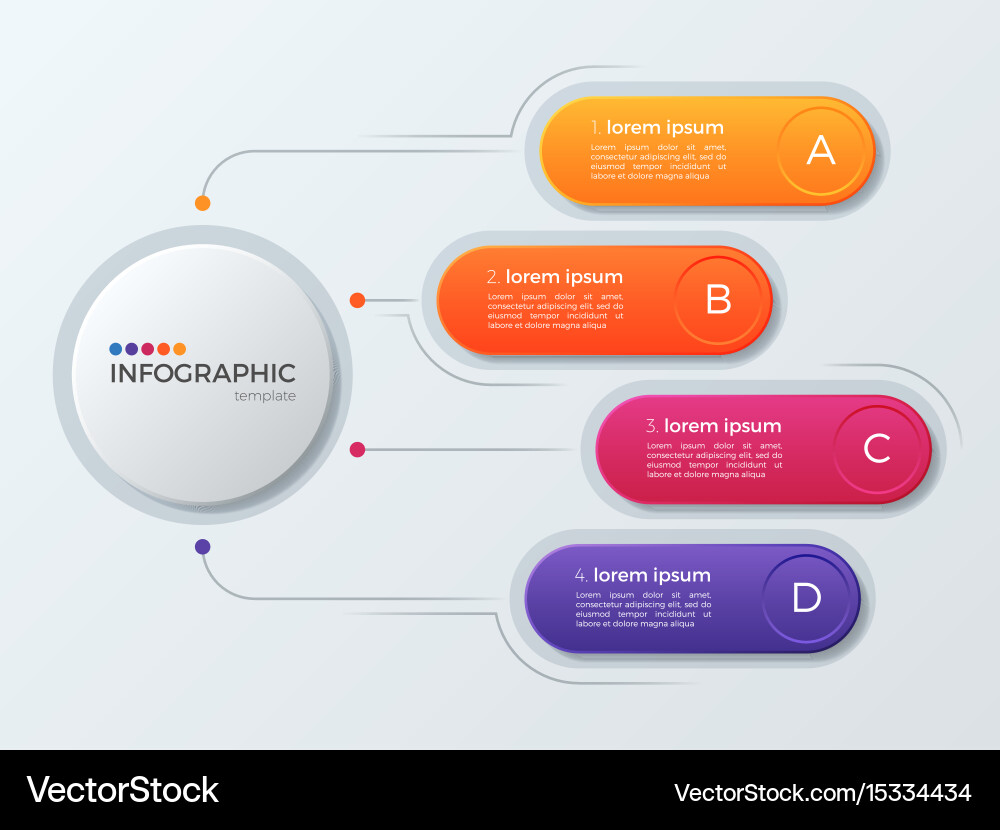 Presentation business infographic template with 4 Vector Image