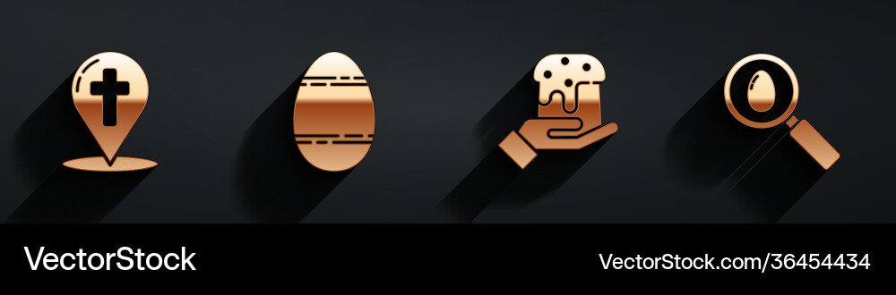 Set map pointer with christian cross easter egg Set map pointer with christian cross easter egg Vector Image