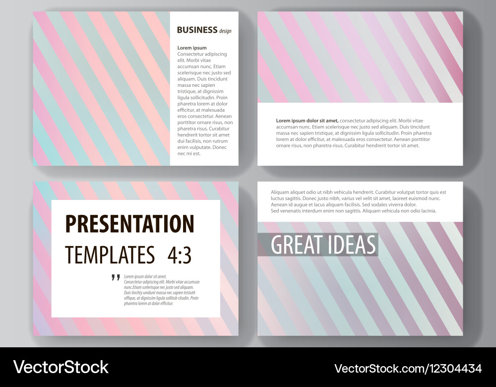 Set of business templates for presentation slides vector image