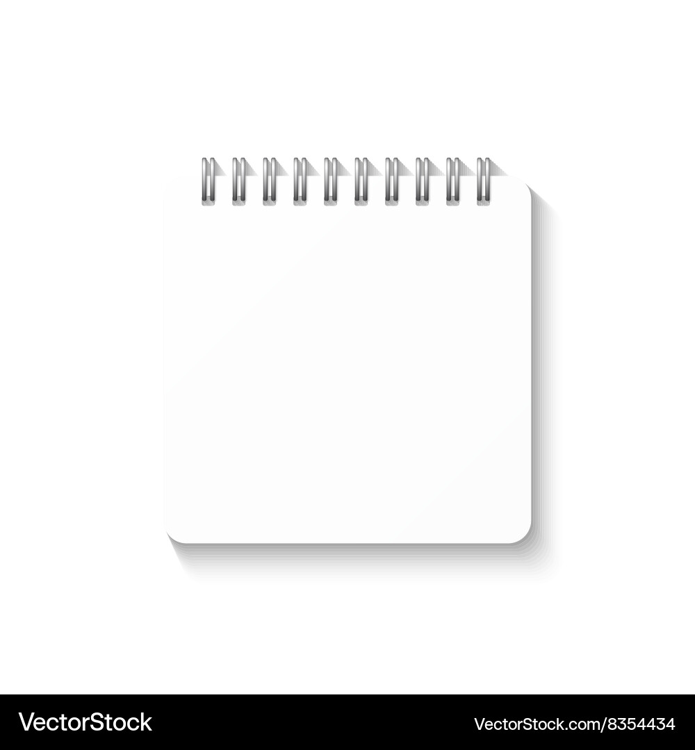 Template with spiral notebook isolated on white Vector Image