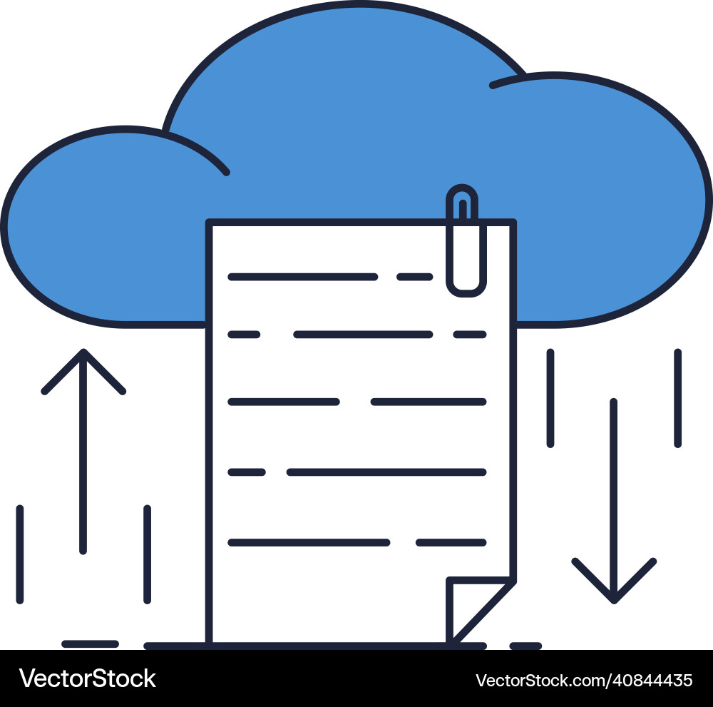 Attachment file document cloud compute icon vector image