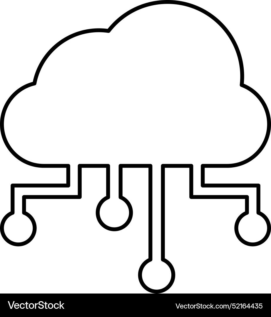 Cloud computing icon outline vector image