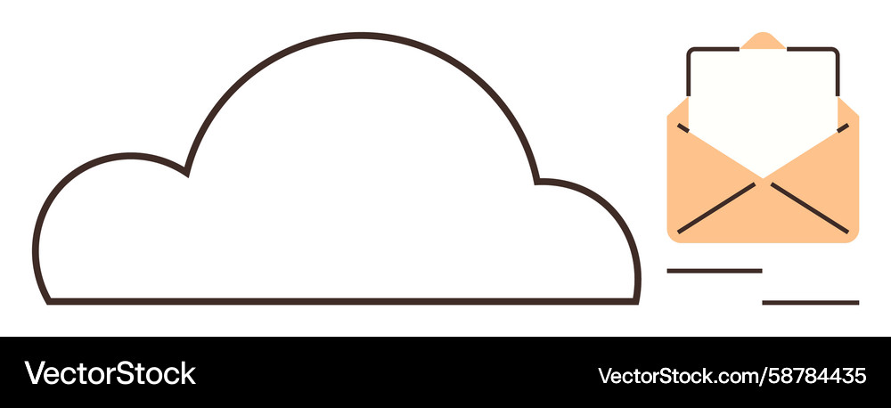 Cloud computing with email communication concept Cloud computing with email communication concept Vector Image
