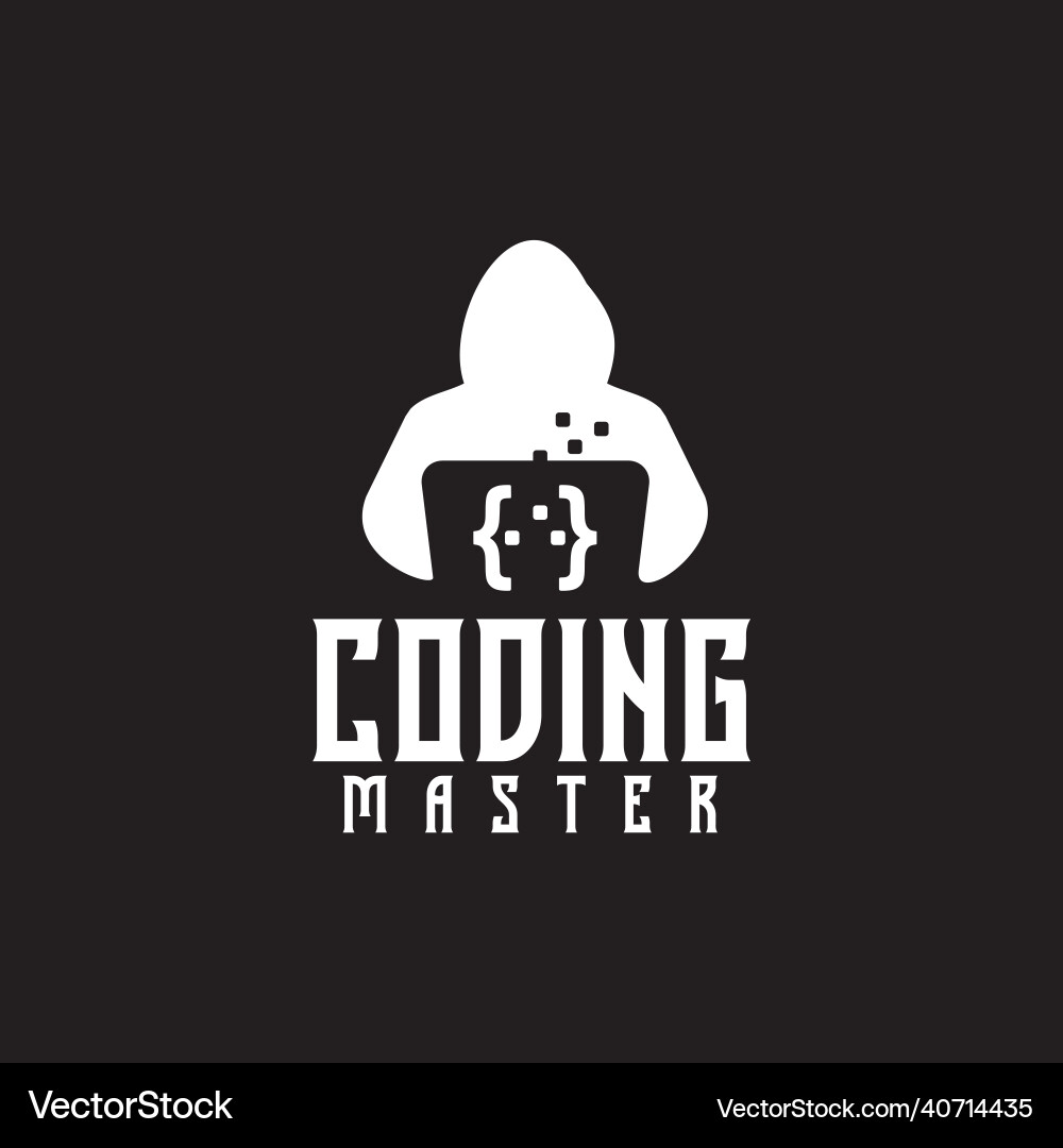 Coding programmer website company logo design vector image