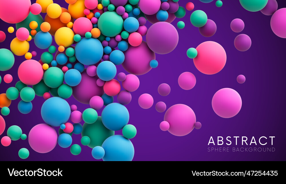 Colorful random flying spheres background vector image