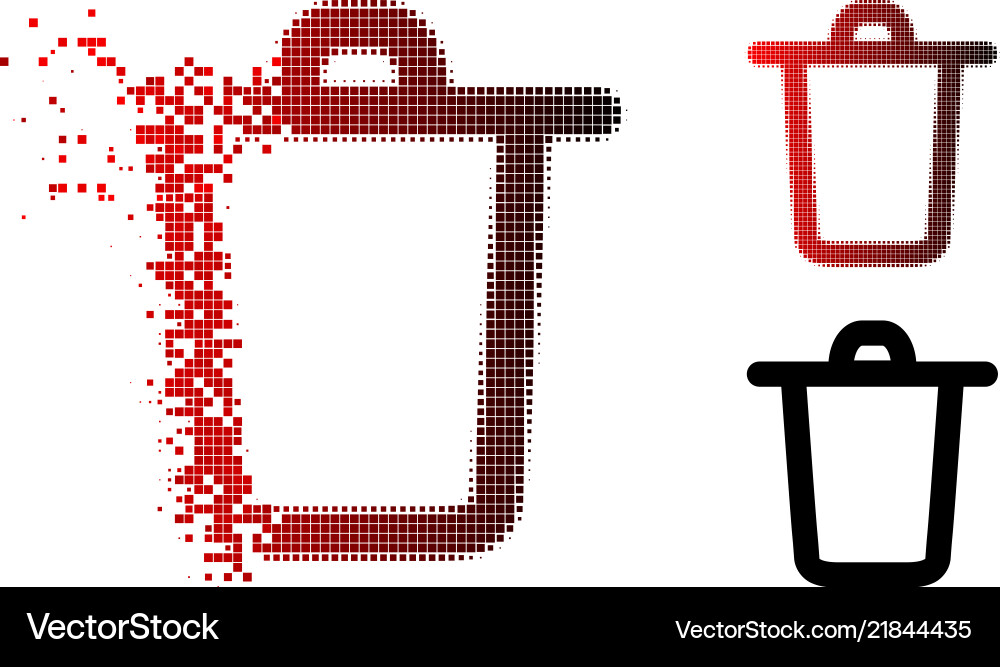 Disintegrating Bucket Icon Vector Image