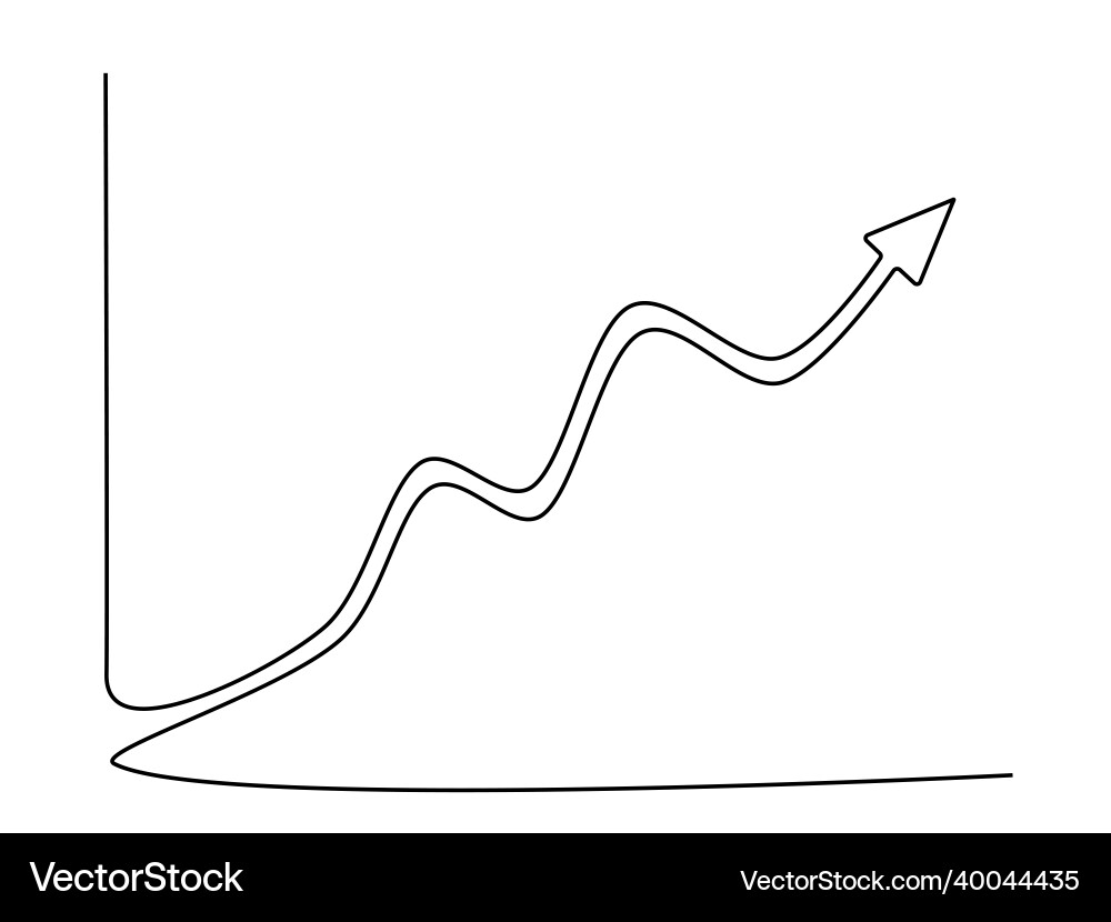 Draw a continuous line of the growth graph Draw a continuous line of the growth graph Vector Image