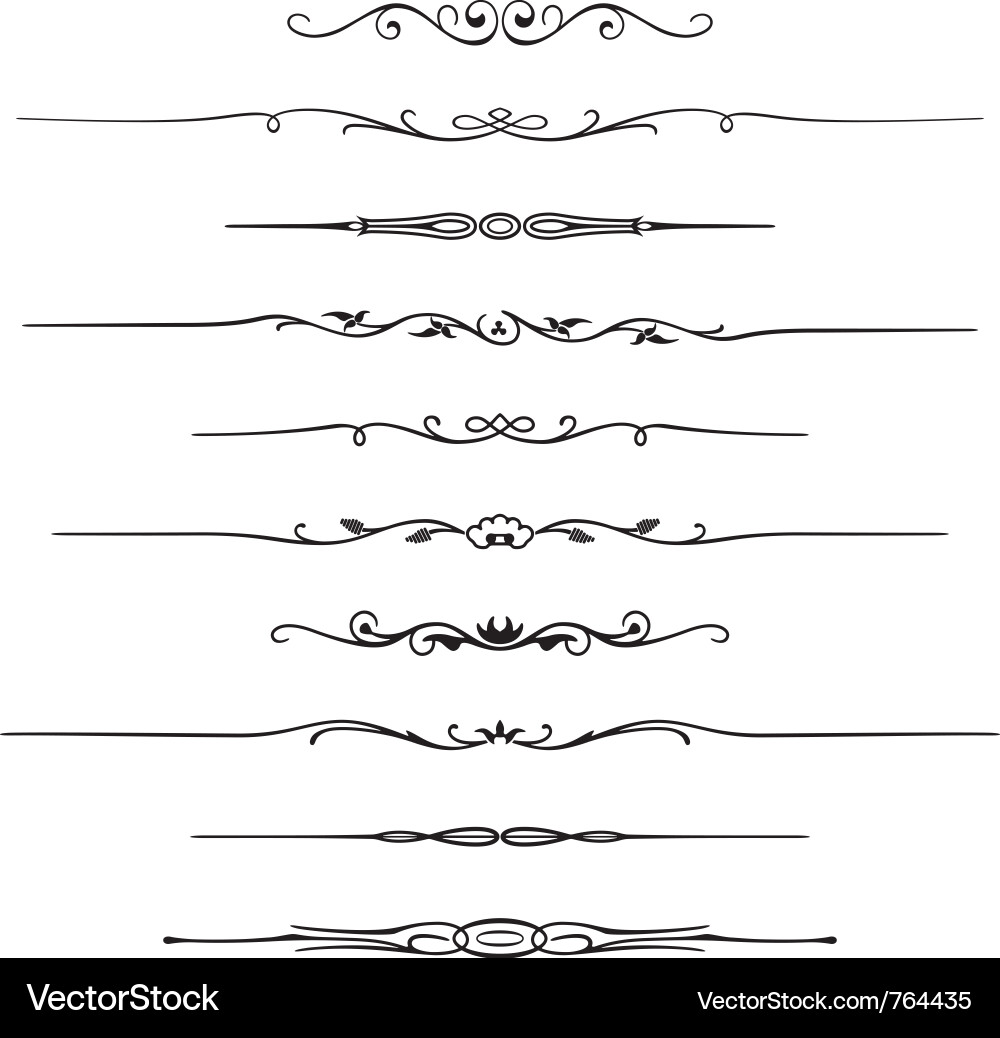 Elegant Page Borders & Rules Vector Image