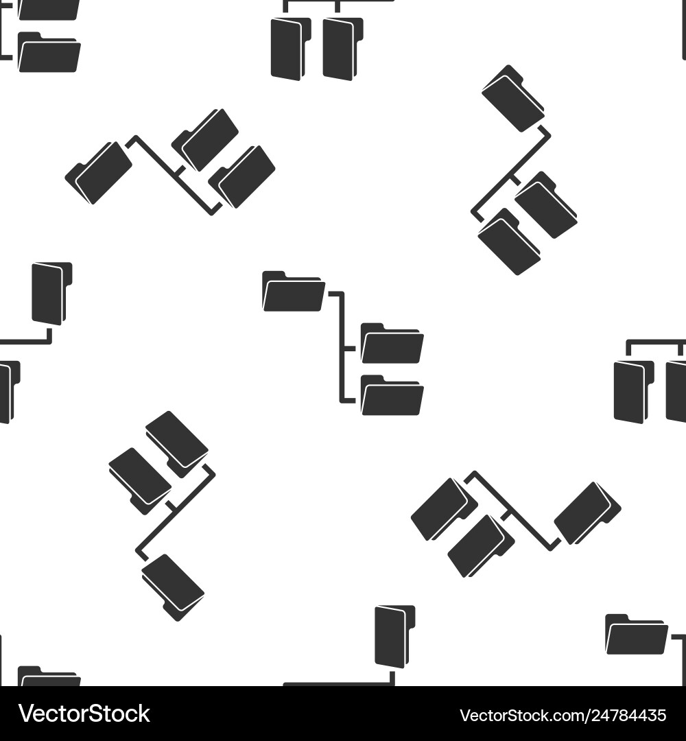 Grey folder tree icon isolated seamless pattern Grey folder tree icon isolated seamless pattern vector image