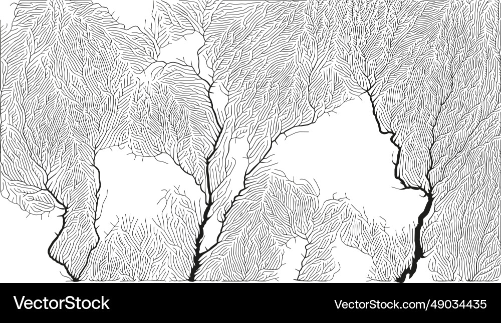 Growth pattern generative branching structure vector image