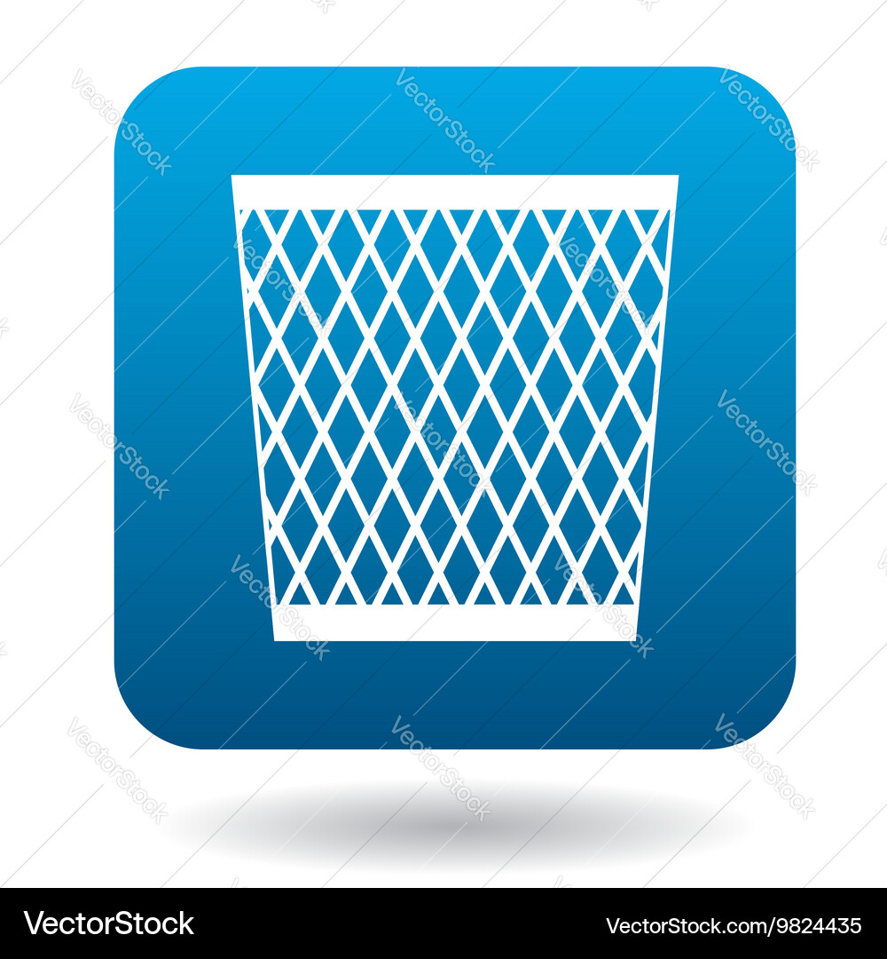 Mesh trash basket icon in simple style vector image