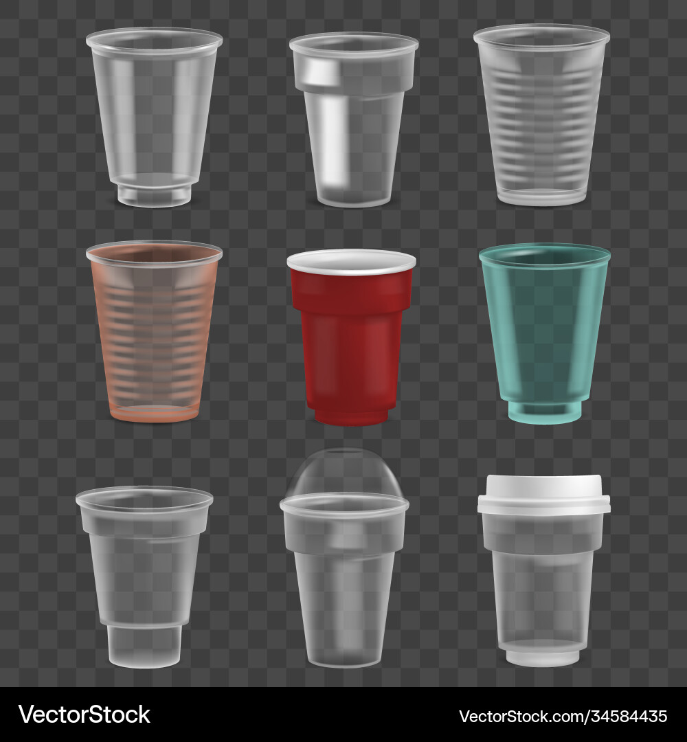 Realistic 3d detailed colorful plastic glasses set Realistic 3d detailed colorful plastic glasses set vector image