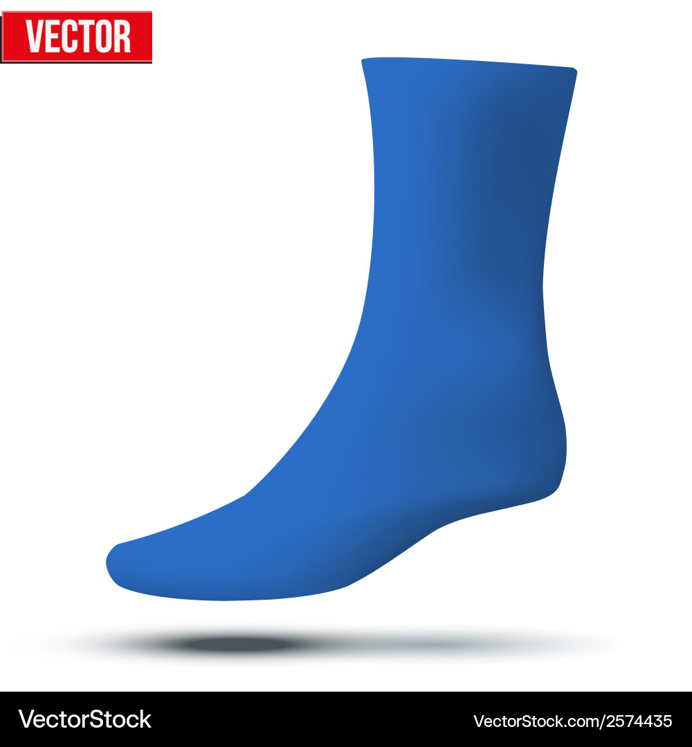 Realistic layout of blue sock a simple example vector image