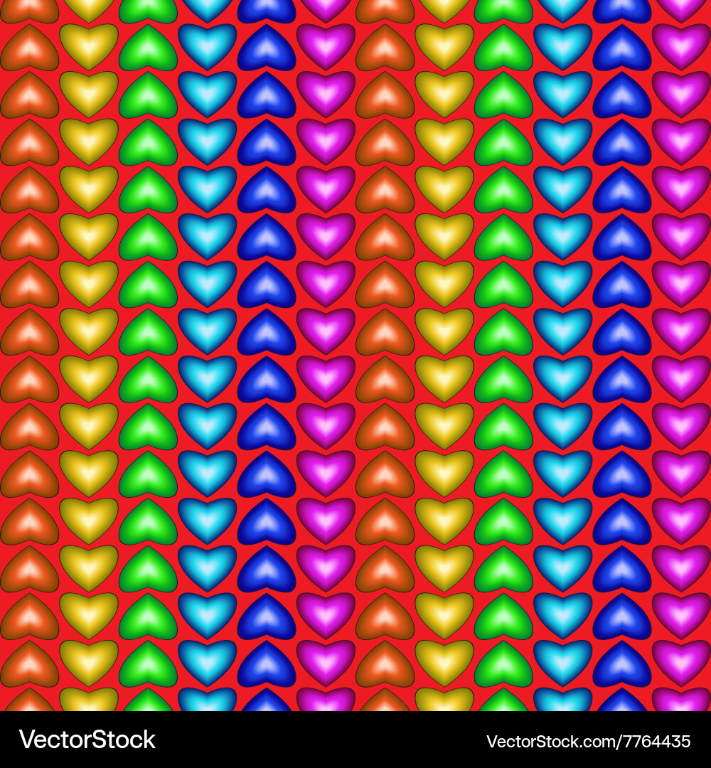 Seamless pattern with multicolored hearts Vector Image