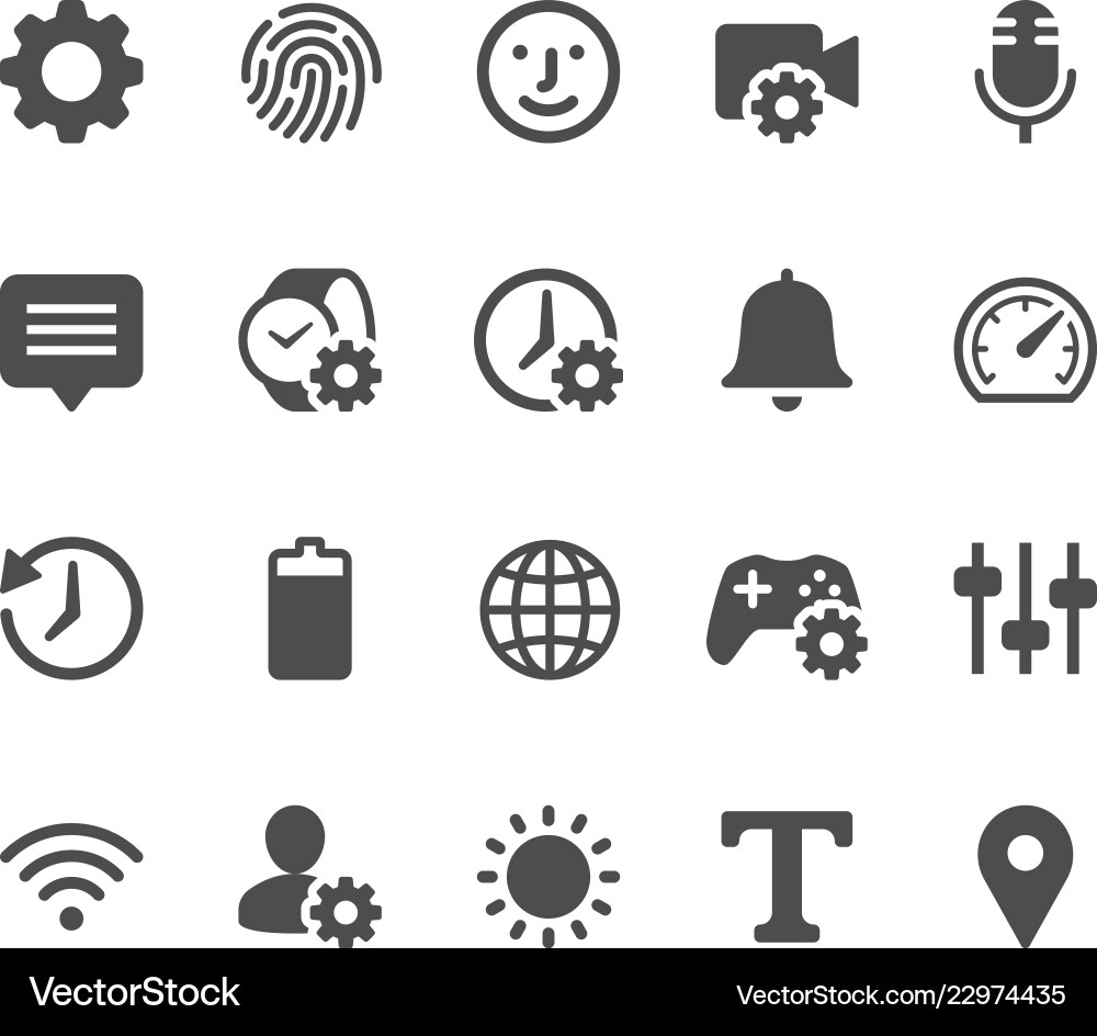 Setting Glyph Icons - Configuration vector image