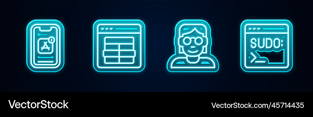 Setzen Sie mobile Apps mysql code hacker oder coder Setzen Sie mobile Apps mysql code hacker oder coder vektorbild