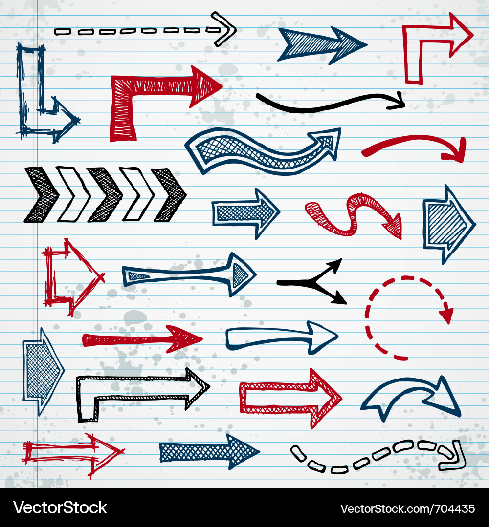 Sketchy Arrow Set vector image