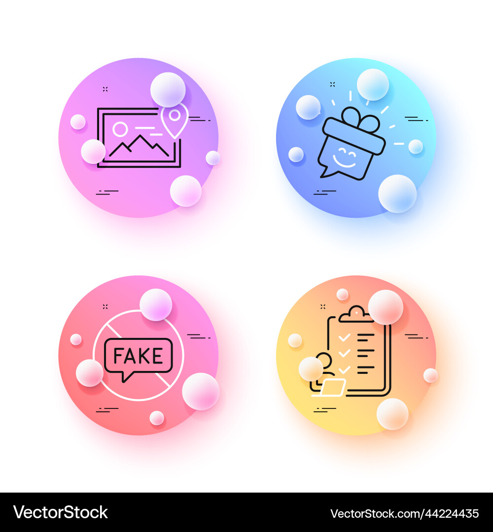Smile checklist and photo location minimal line Vector Image