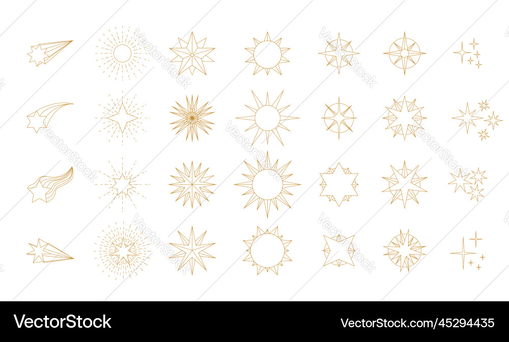 Star Line geometrische Symbole für Party Star Line geometrische Symbole für Party vektorbild