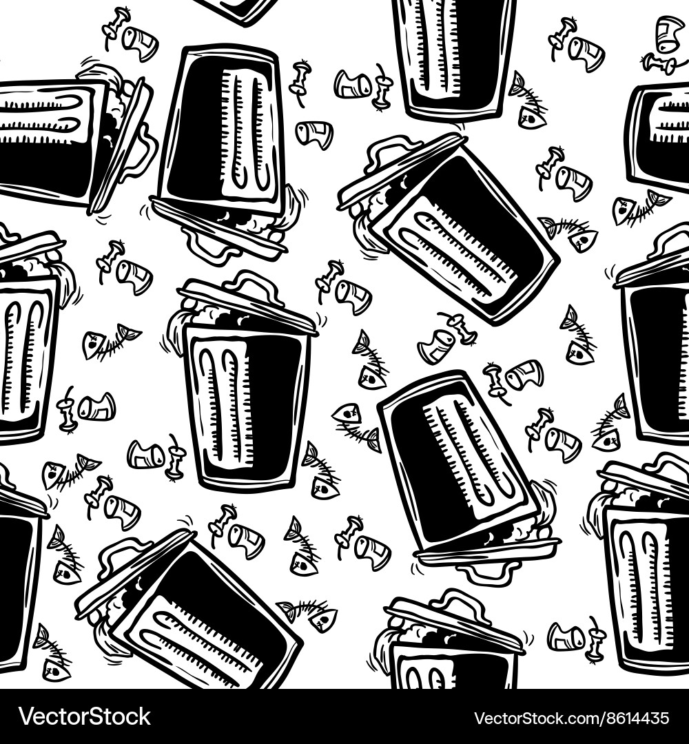 Trash can pattern Vector Image