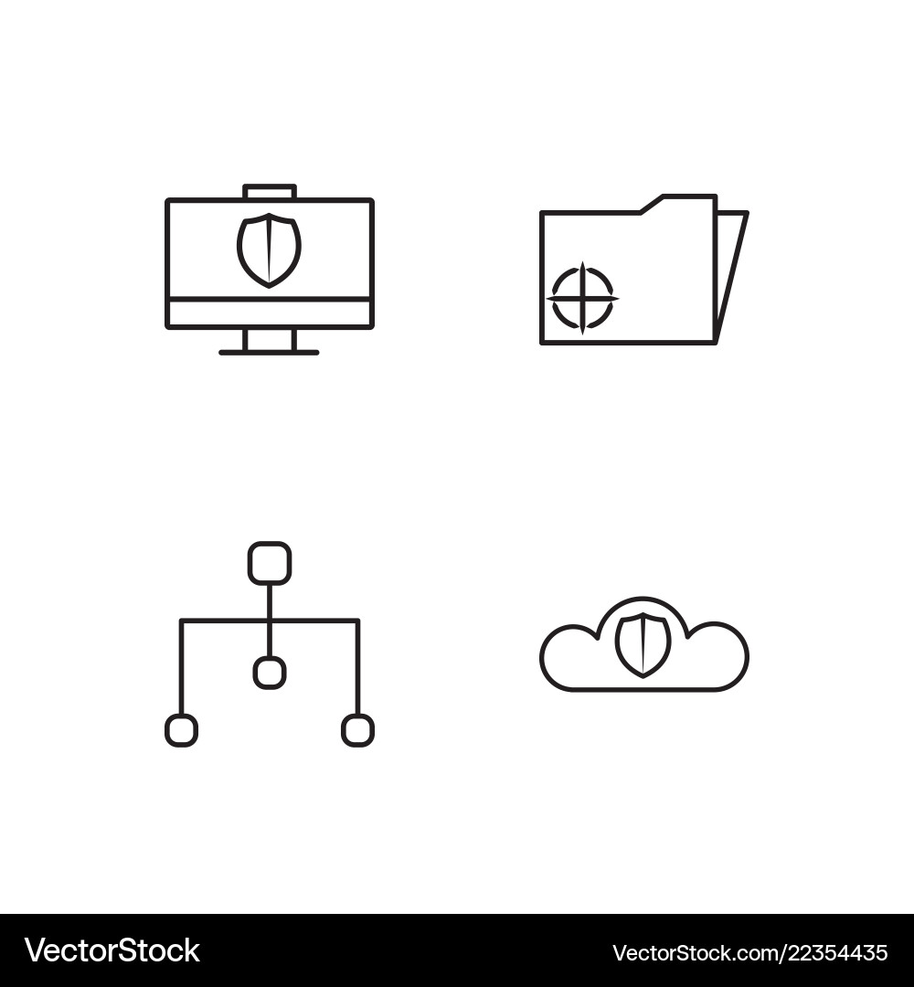 Web simple outlined icons set vector image