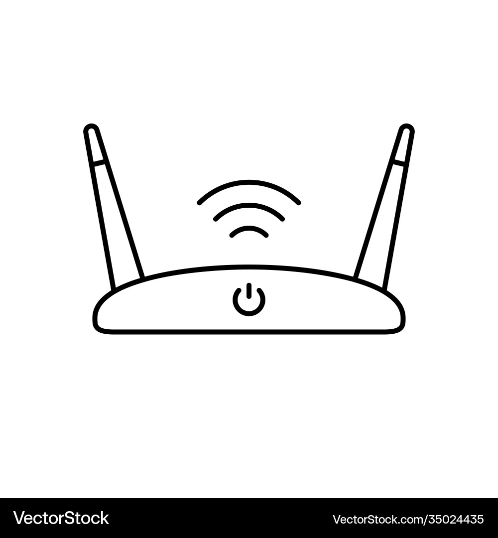Wi-fi router linear icon device for wireless Vector Image