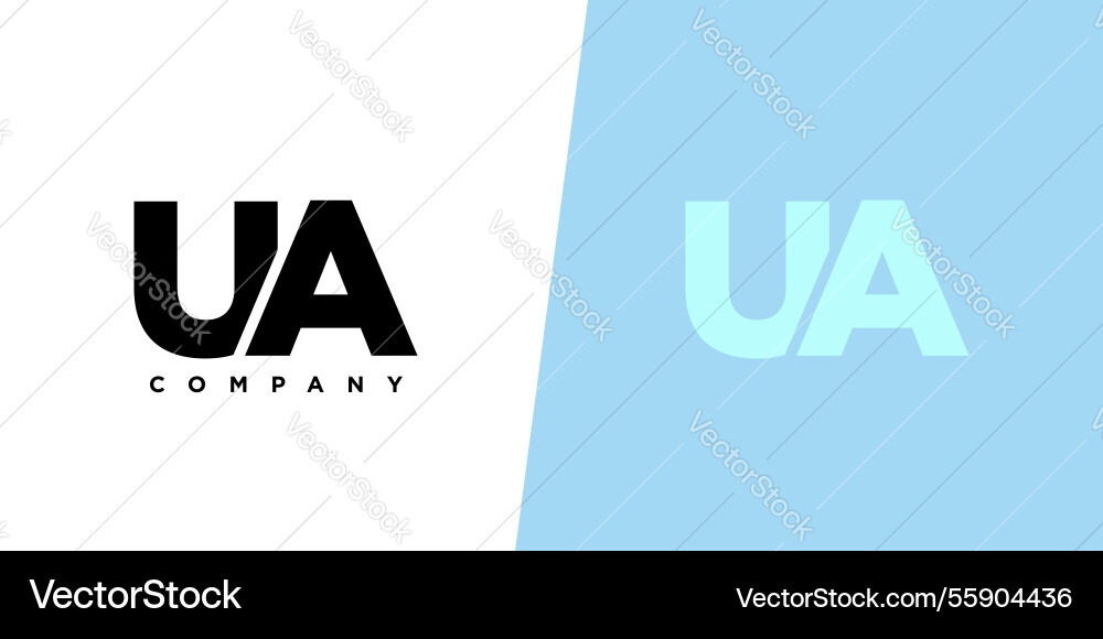 Buchstaben u und ein ua Logo Design Template minimal Buchstaben u und ein ua Logo Design Template minimal vektorbild