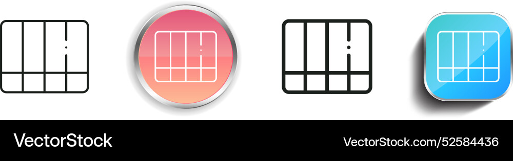 Calibration icon thin linear regular and button Calibration icon thin linear regular and button Vector Image