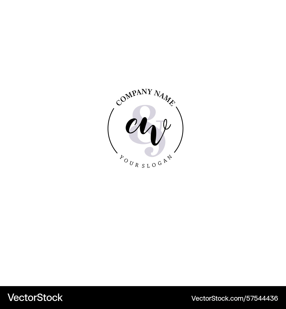 Cw initial logo with botanical circle design Vector Image