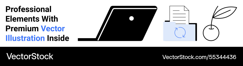 Digital workspace with laptop document folder Digital workspace with laptop document folder vector image