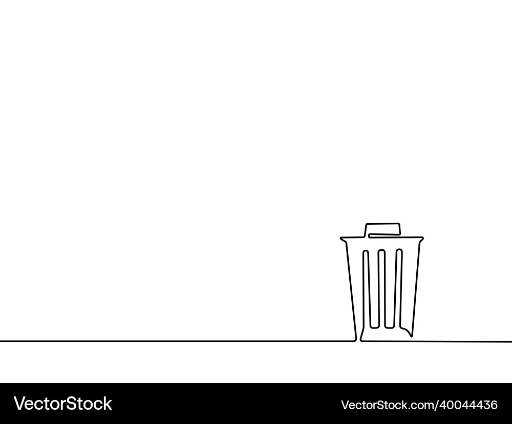 Draw a continuous line of trash on white vector image
