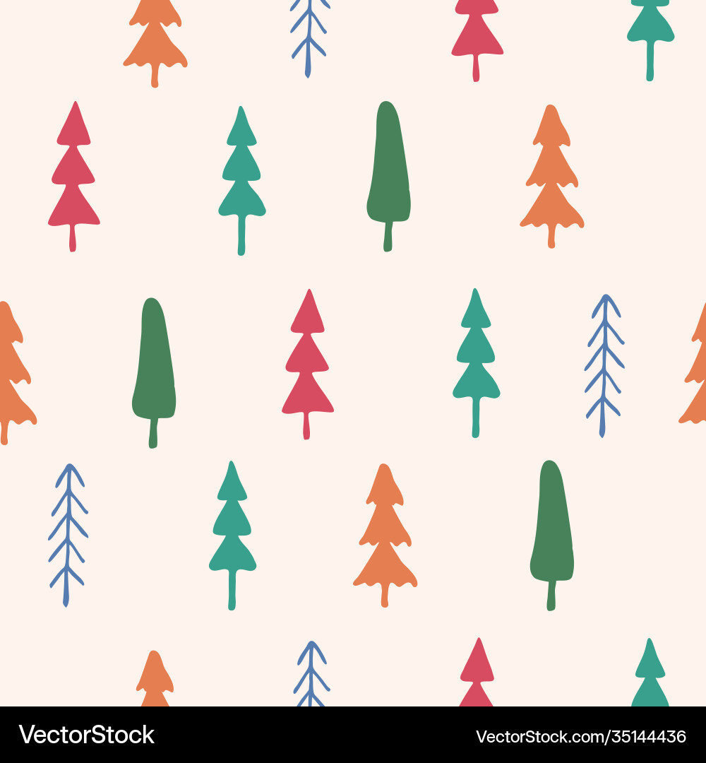 Fir tree seamless pattern colorful Fir tree seamless pattern colorful vector image