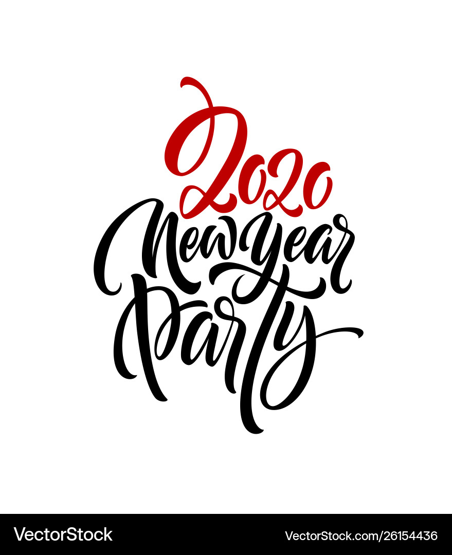 Happy new year 2020 lettering greeting Happy new year 2020 lettering greeting vector image
