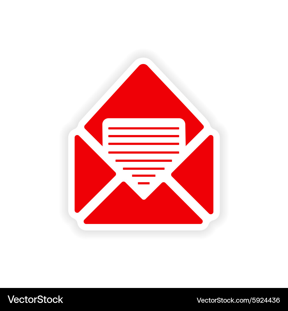 Icon sticker realistic design on paper email Vector Image