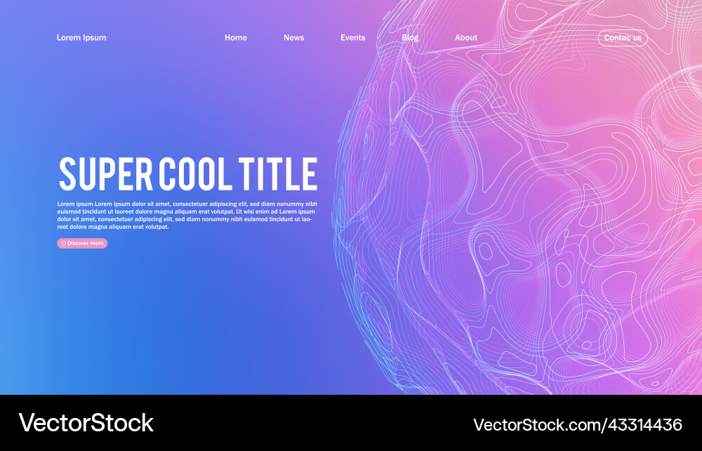 Landing page abstract design with sphere element Landing page abstract design with sphere element vector image