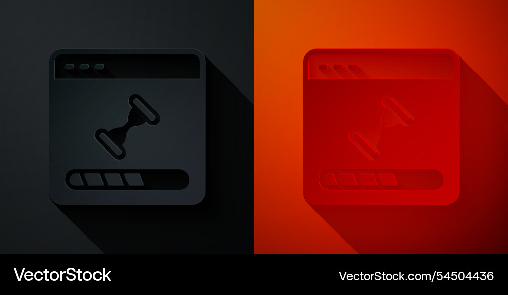Paper cut loading a data window with progress Paper cut loading a data window with progress vector image