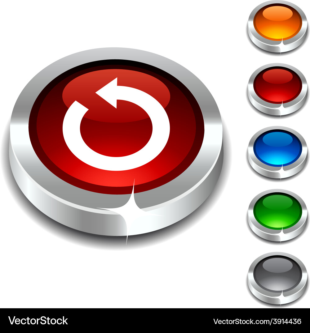 Refresh 3d button vector image