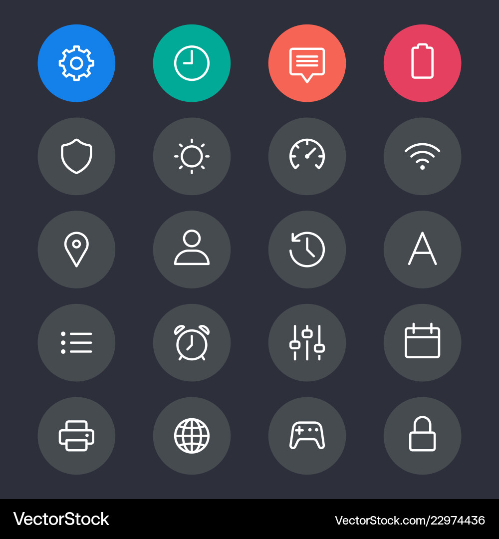 Setting line icons Setting line icons vector image