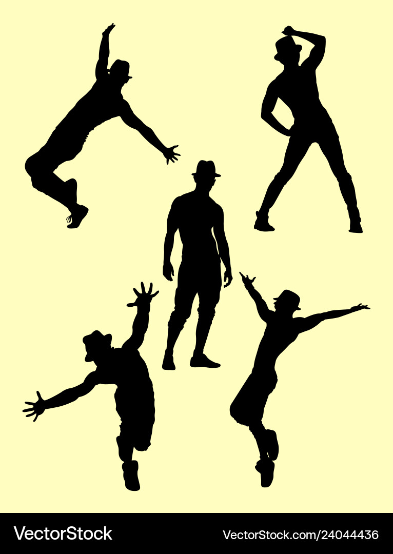 Silhouette of male dancer 05 vector image