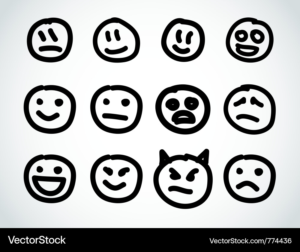 Smiling Face Elements vector image