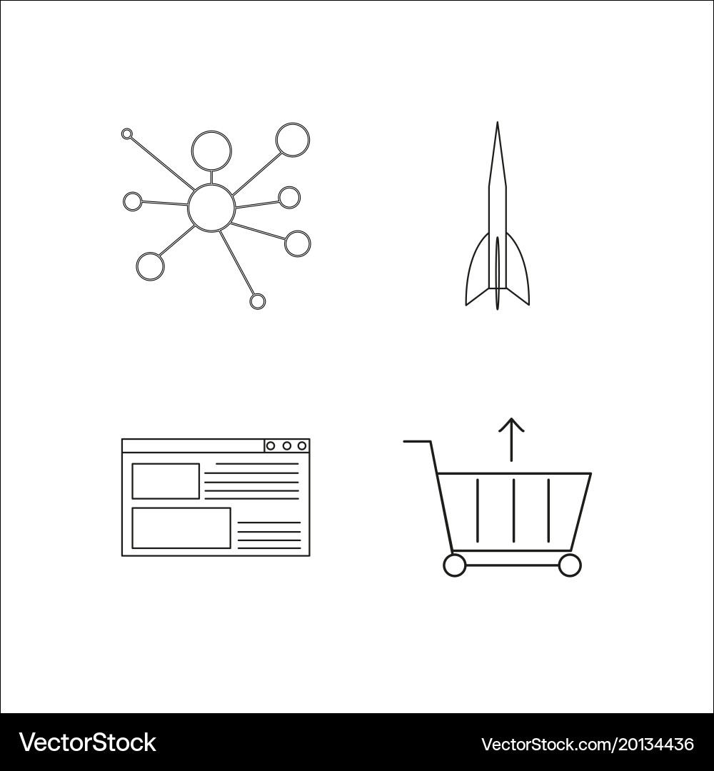 Web simple linear icon setsimple outline icons vector image