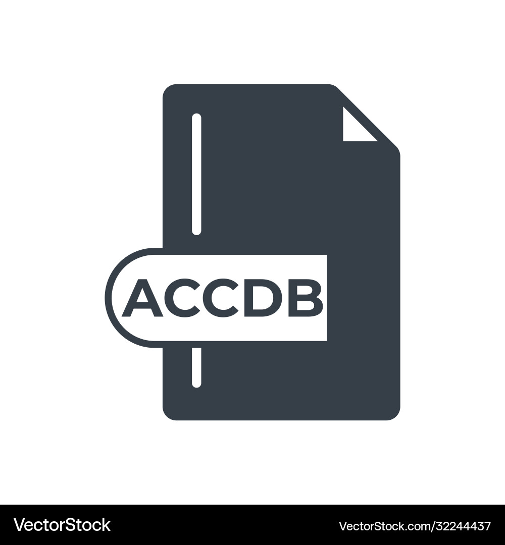 Accdb file format icon extension filled vector image