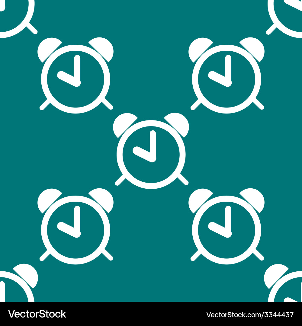 Alarm clock web icon flat design seamless pattern vector image