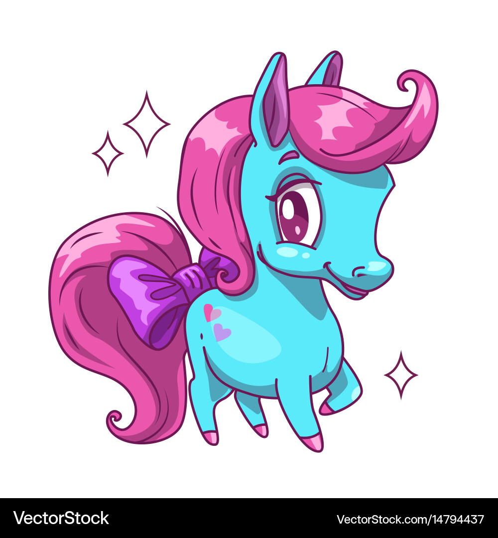 Blauer Pony mit Pink Mane Vektorbild