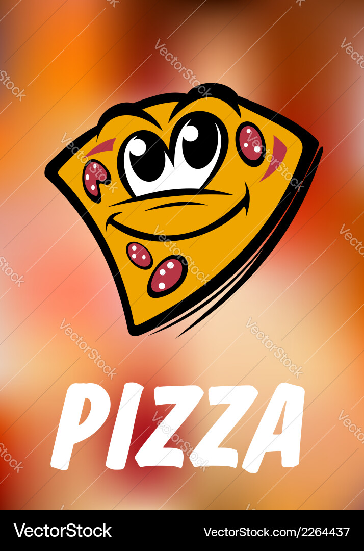 Cartoon Pizza Slice Vector Image