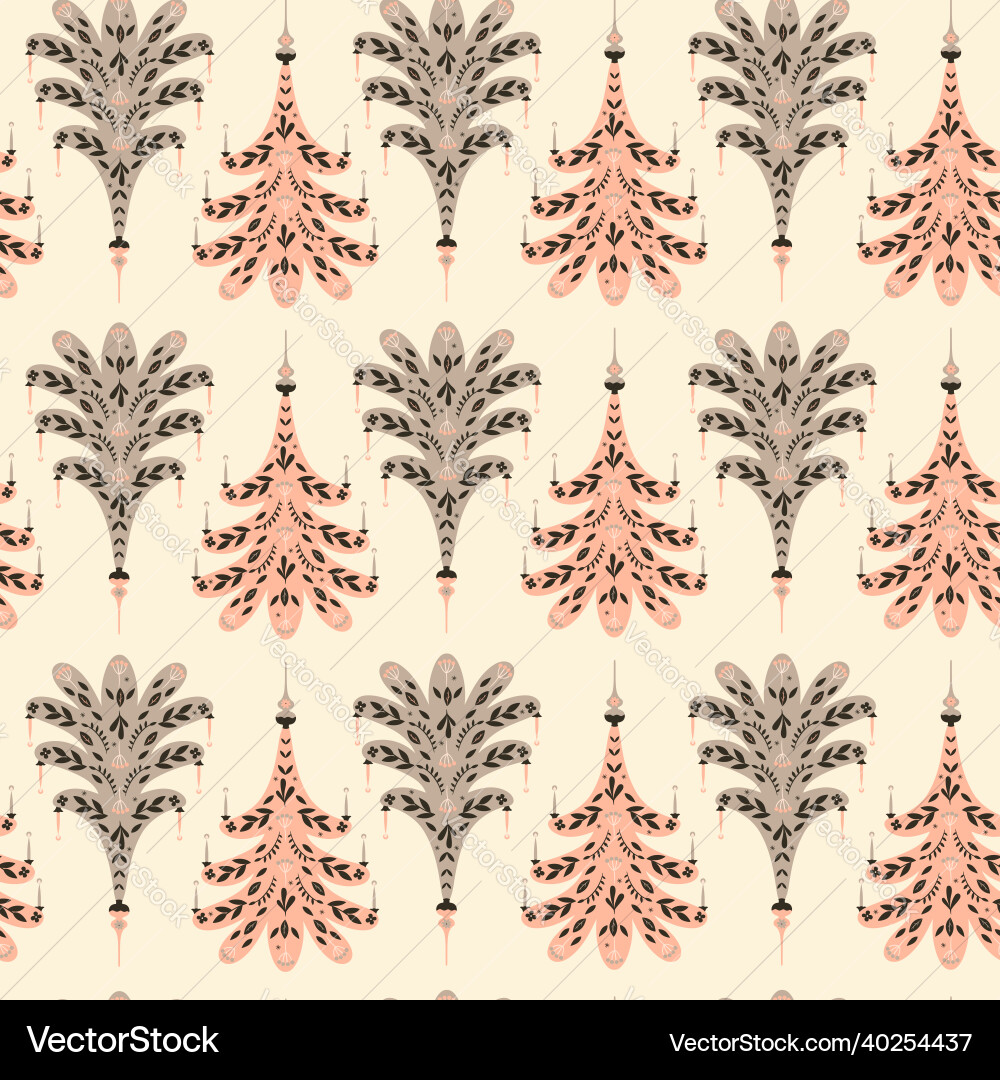 Christmas Tree Seamless Pattern vector image