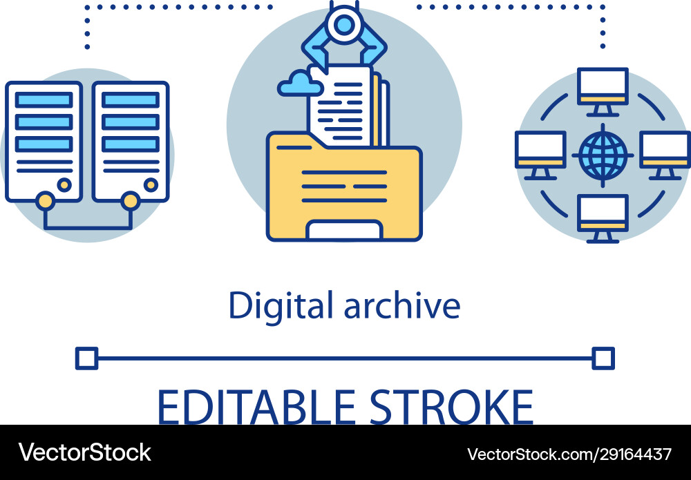 Digital Archive Icon - Data Storage vector image