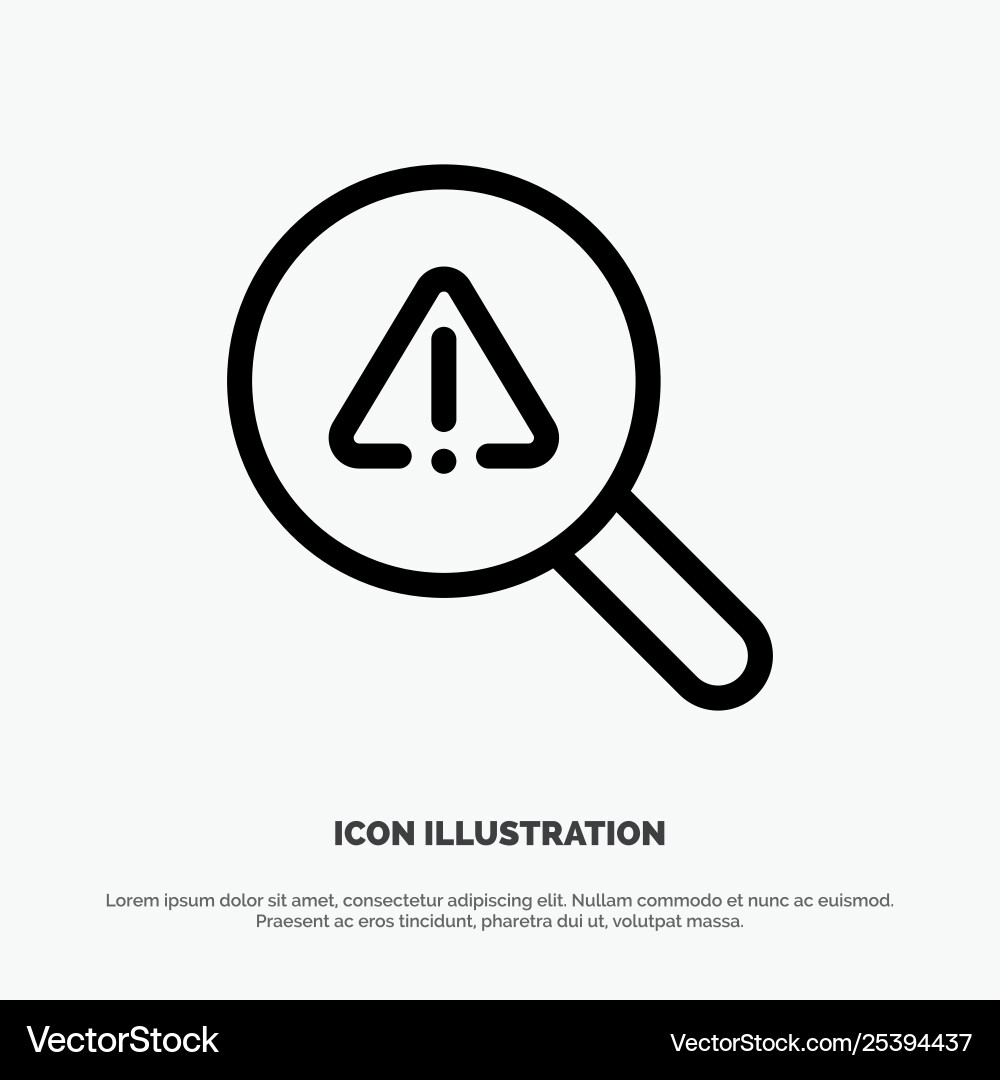 Find search view error line icon Find search view error line icon vector image