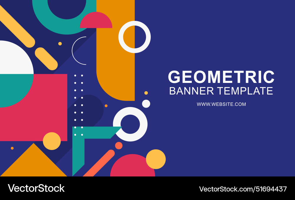 Gradient geometric pattern horizontal banner Vector Image