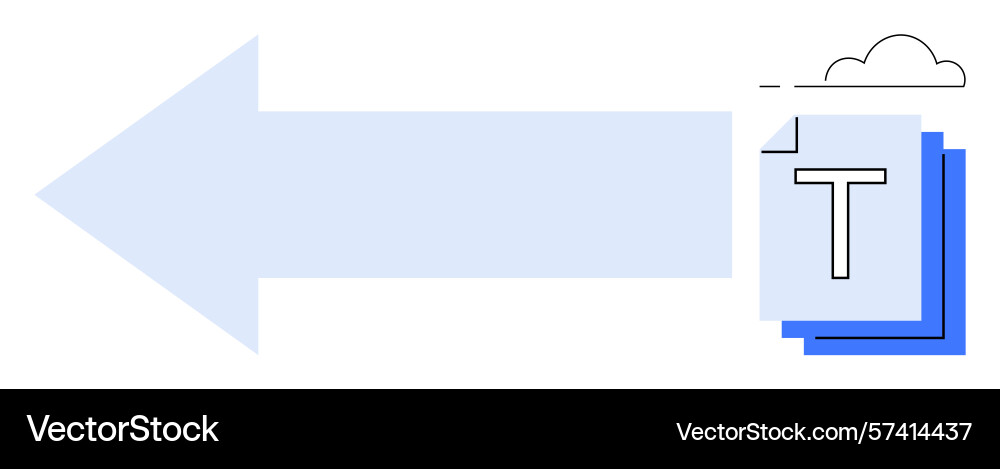 Large left-pointing arrow with text documents Large left-pointing arrow with text documents vector image